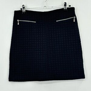 Laundry By Shelli Segal Black Textured Mini Skirt